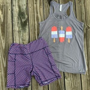 Bend Active Popsicle Shorts and Tank - Size Small